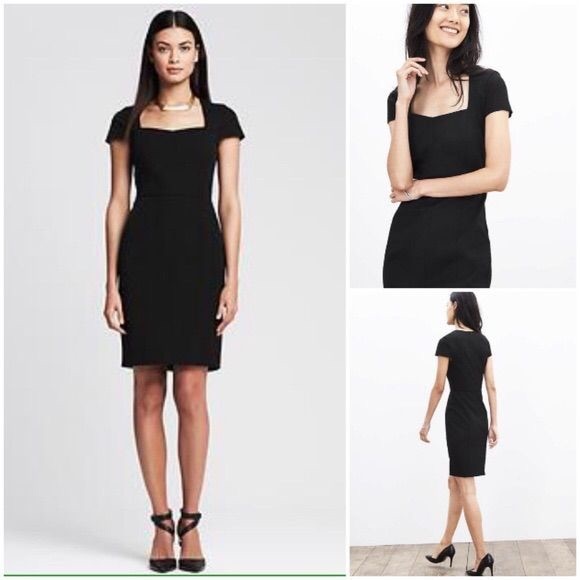 banana republic black sheath dress
